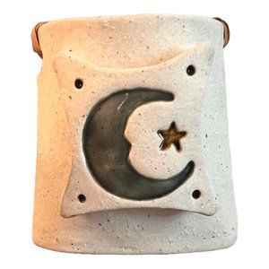 Art Studio Pottery Moon and Stars Luminary Votive Candle Holder Signed LOYA